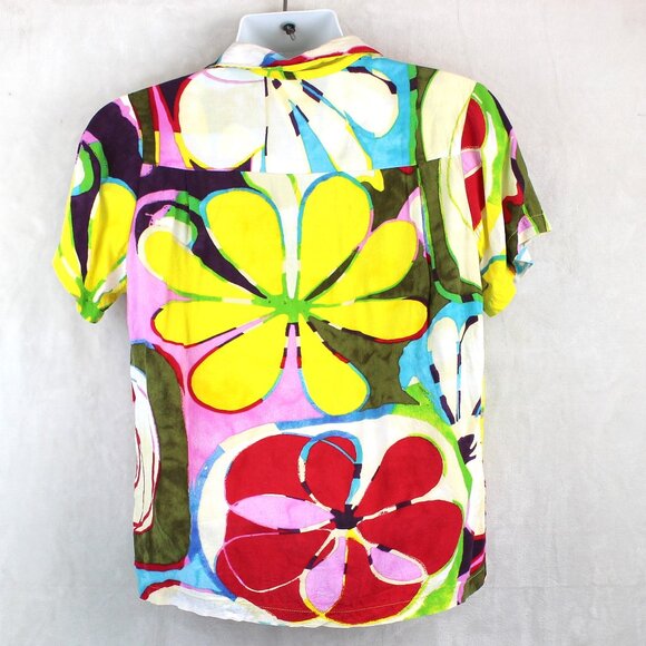 Vintage 90's Jams World Hawaiian Floral Button Up Shirt (S) - Picture 2 of 5